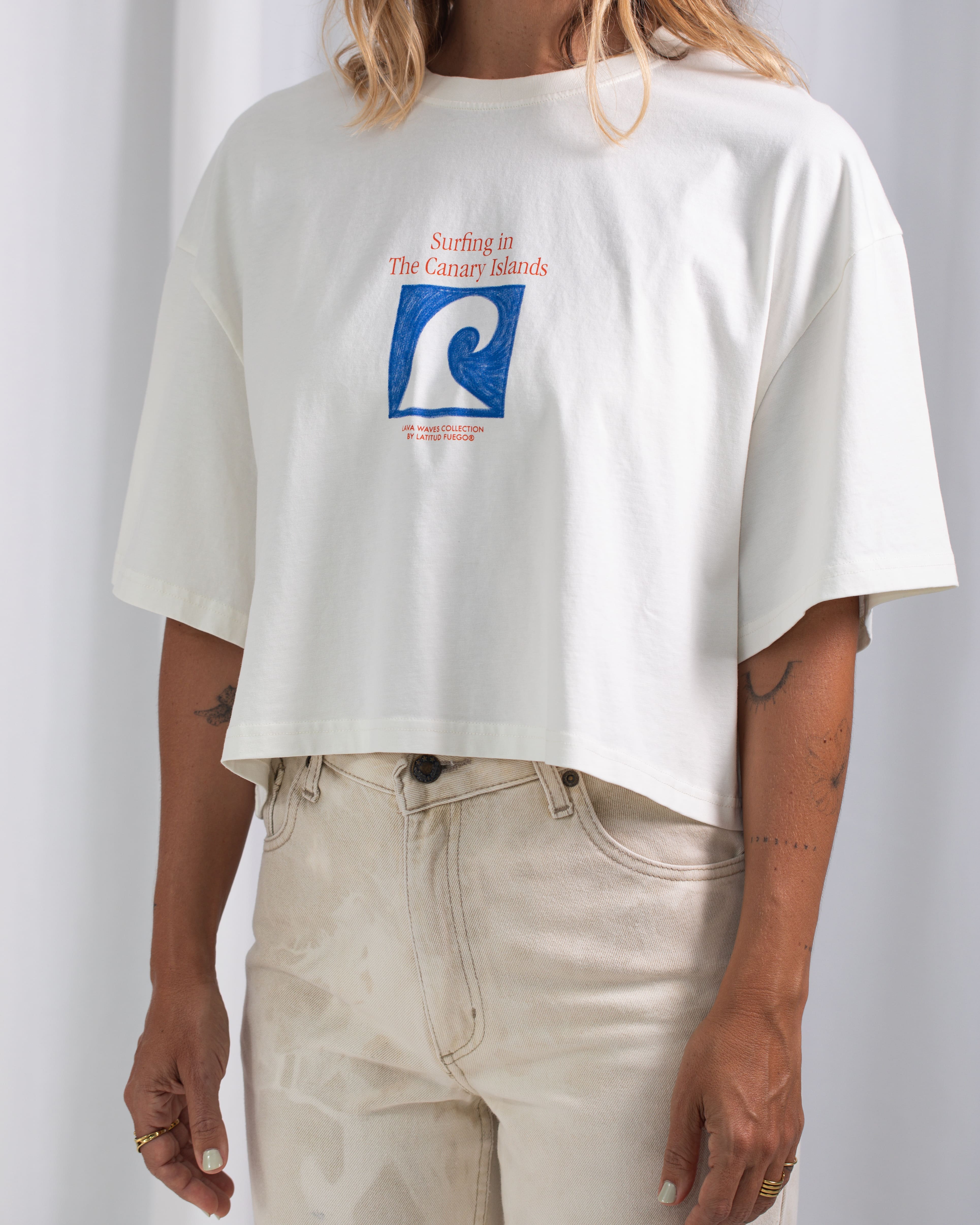 LW Essentials Crop Tshirt · Ecru