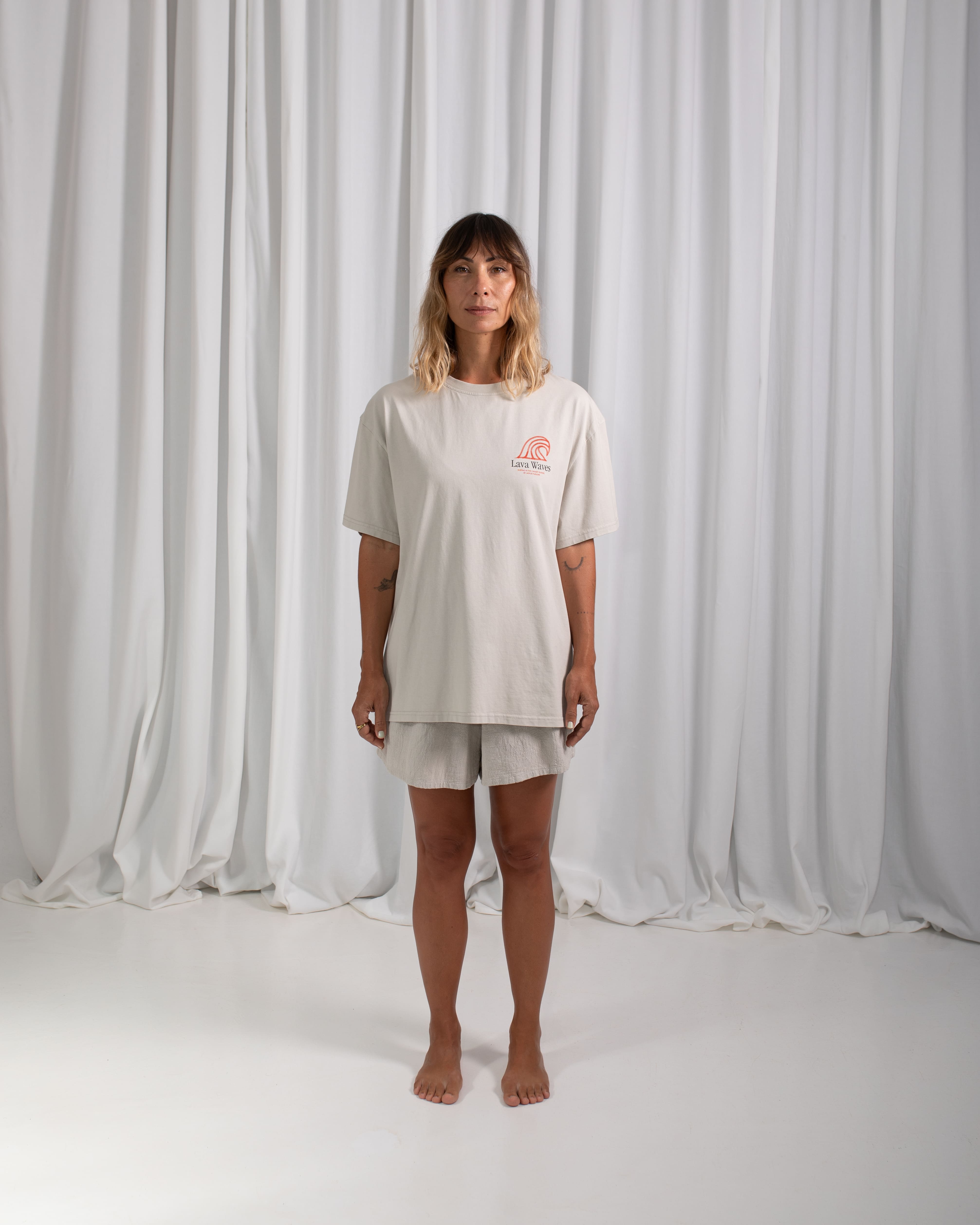 LW Flames T-shirt · Bone
