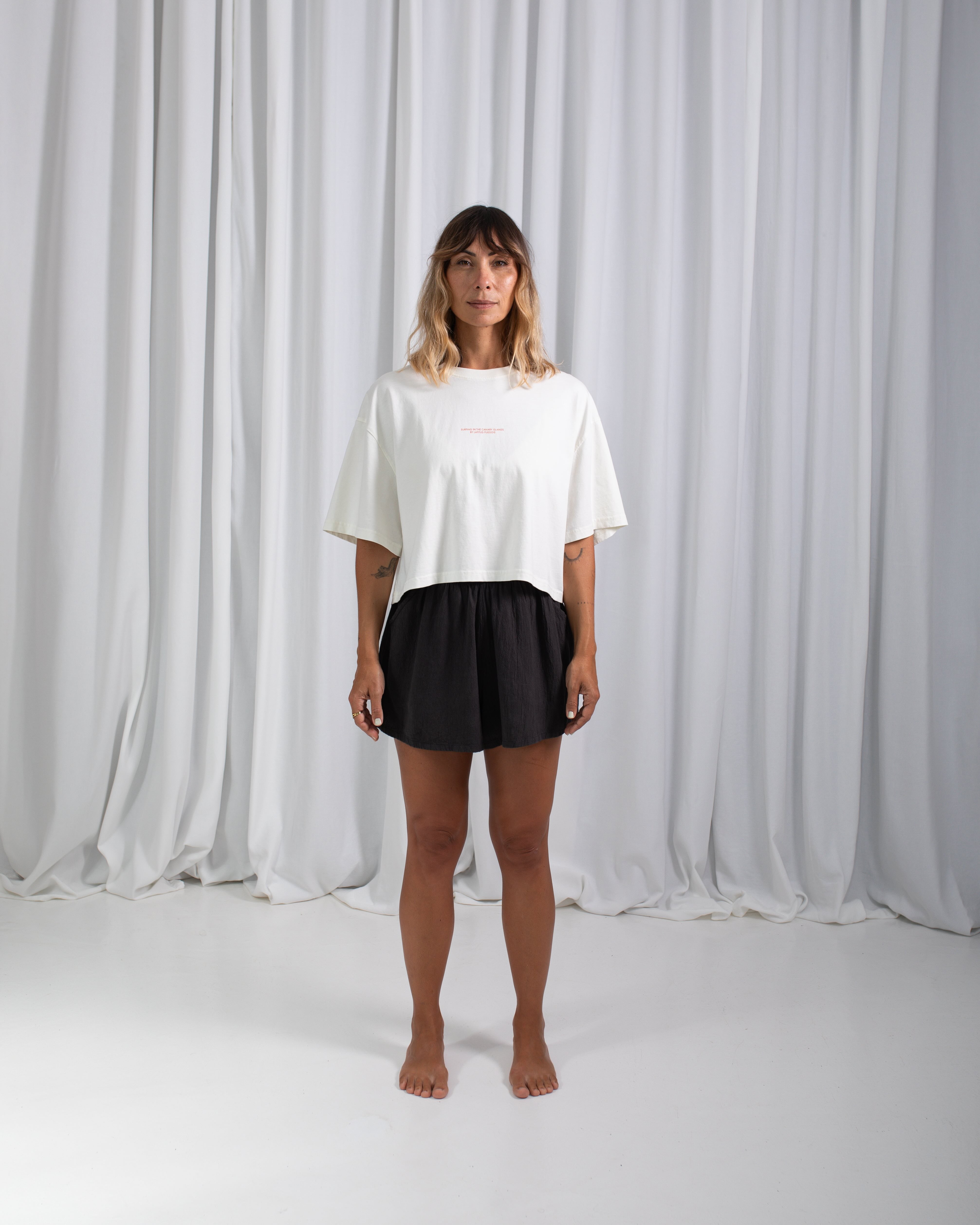 LW Plátanos Crop T-shirt · Ecru
