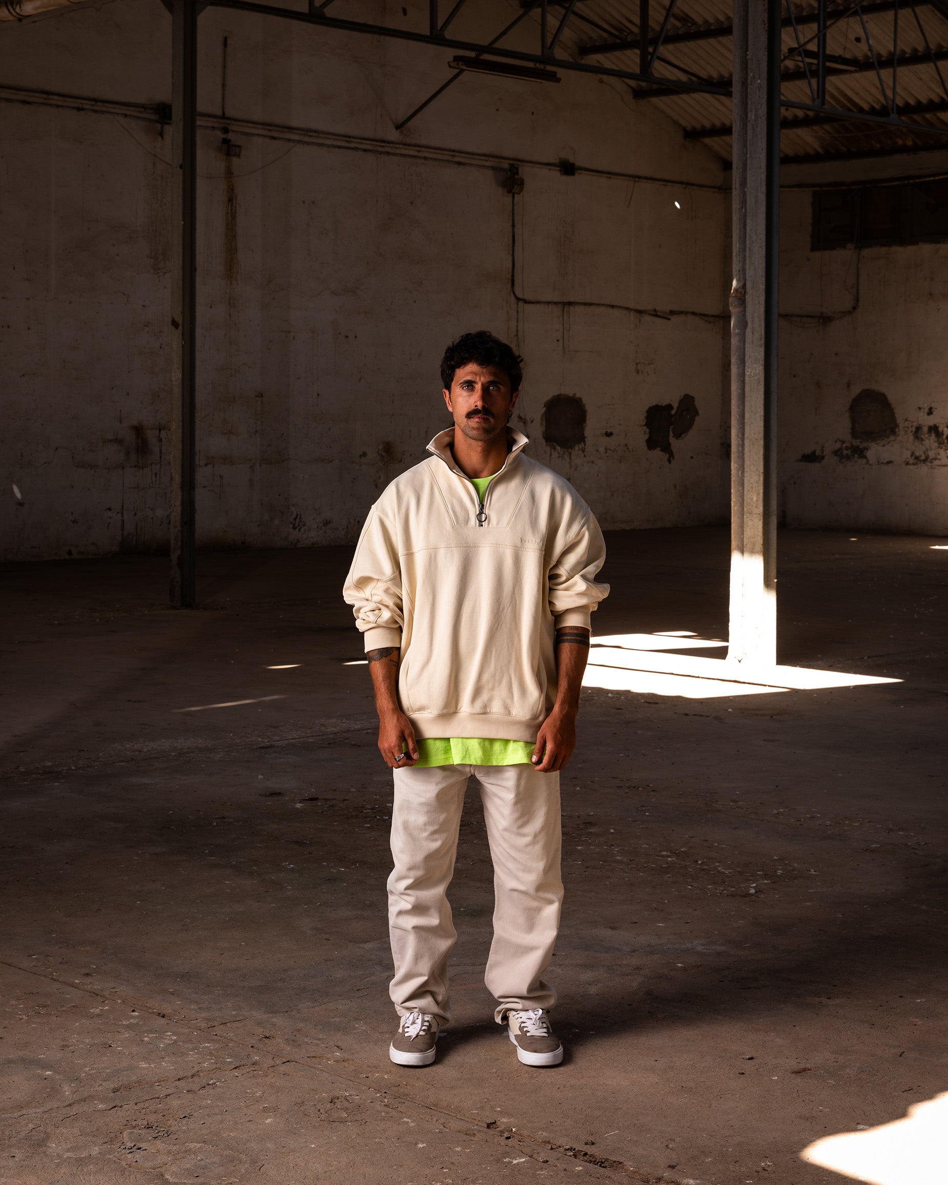 WS Vintage Zip Sweater · Beige