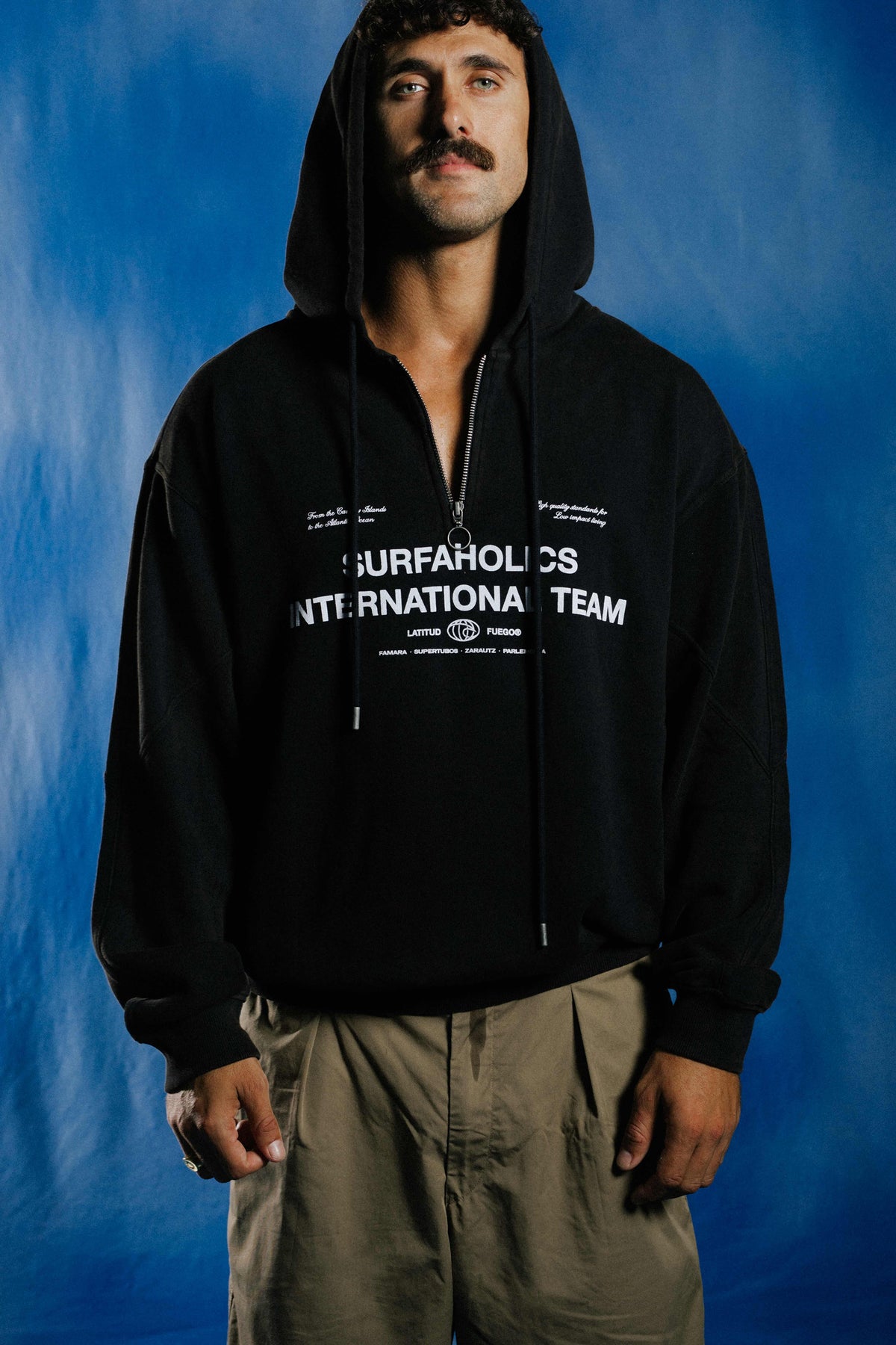 WS Hoodie Zip International · Faded Black