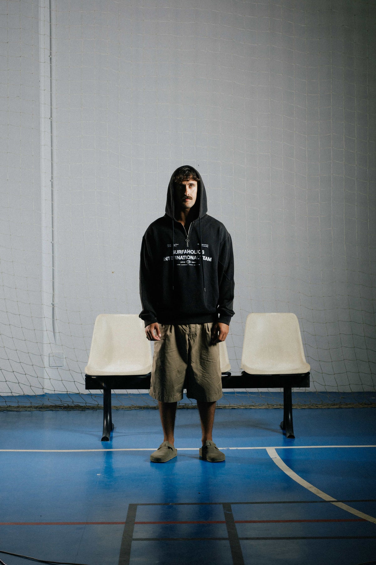 WS Hoodie Zip International · Faded Black