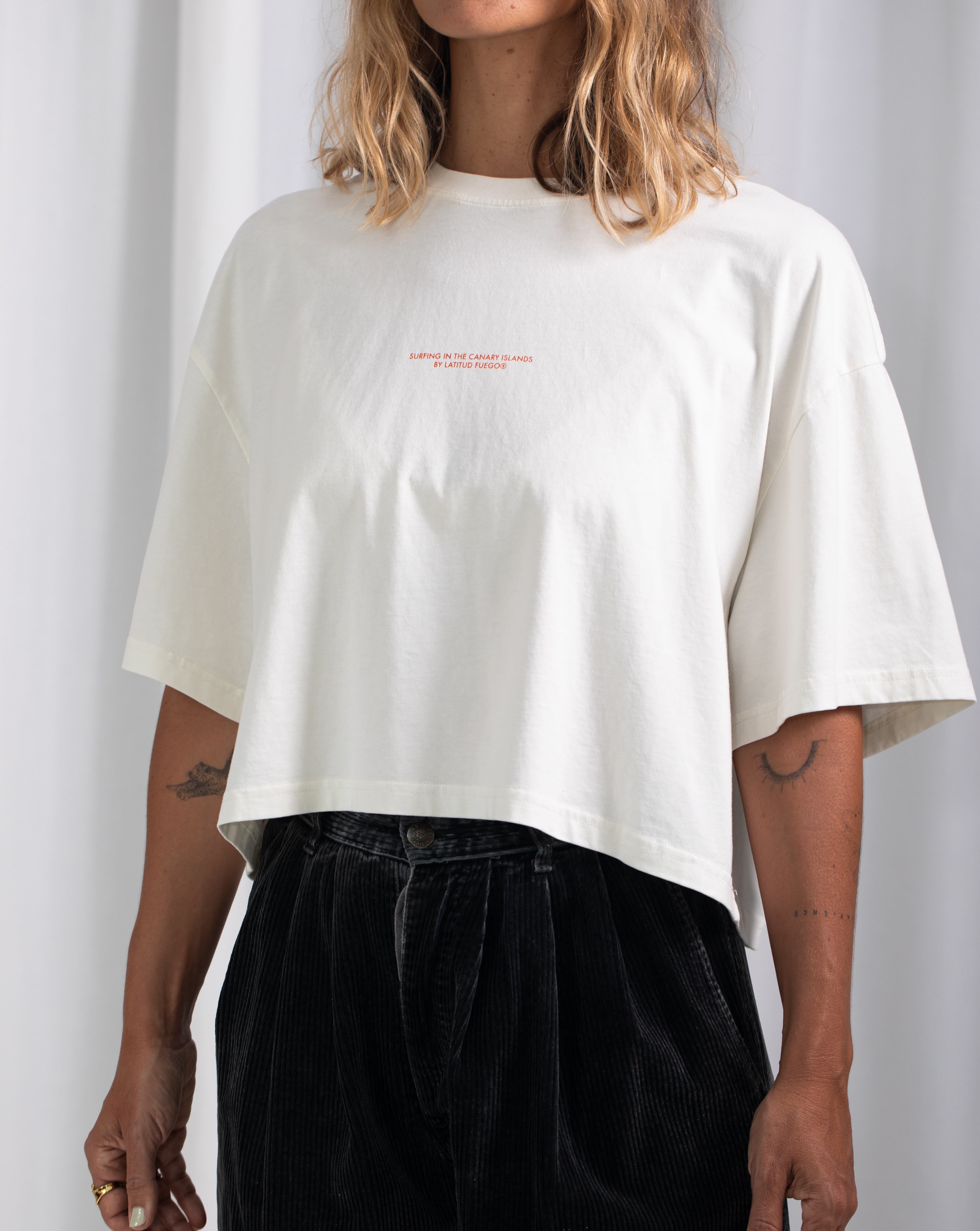 LW Plátanos Crop T-shirt · Ecru