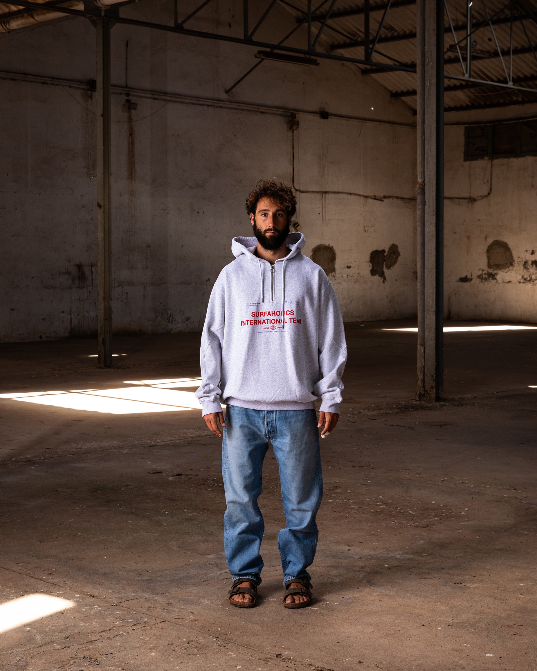 WS Hoodie Zip International · Grey melange