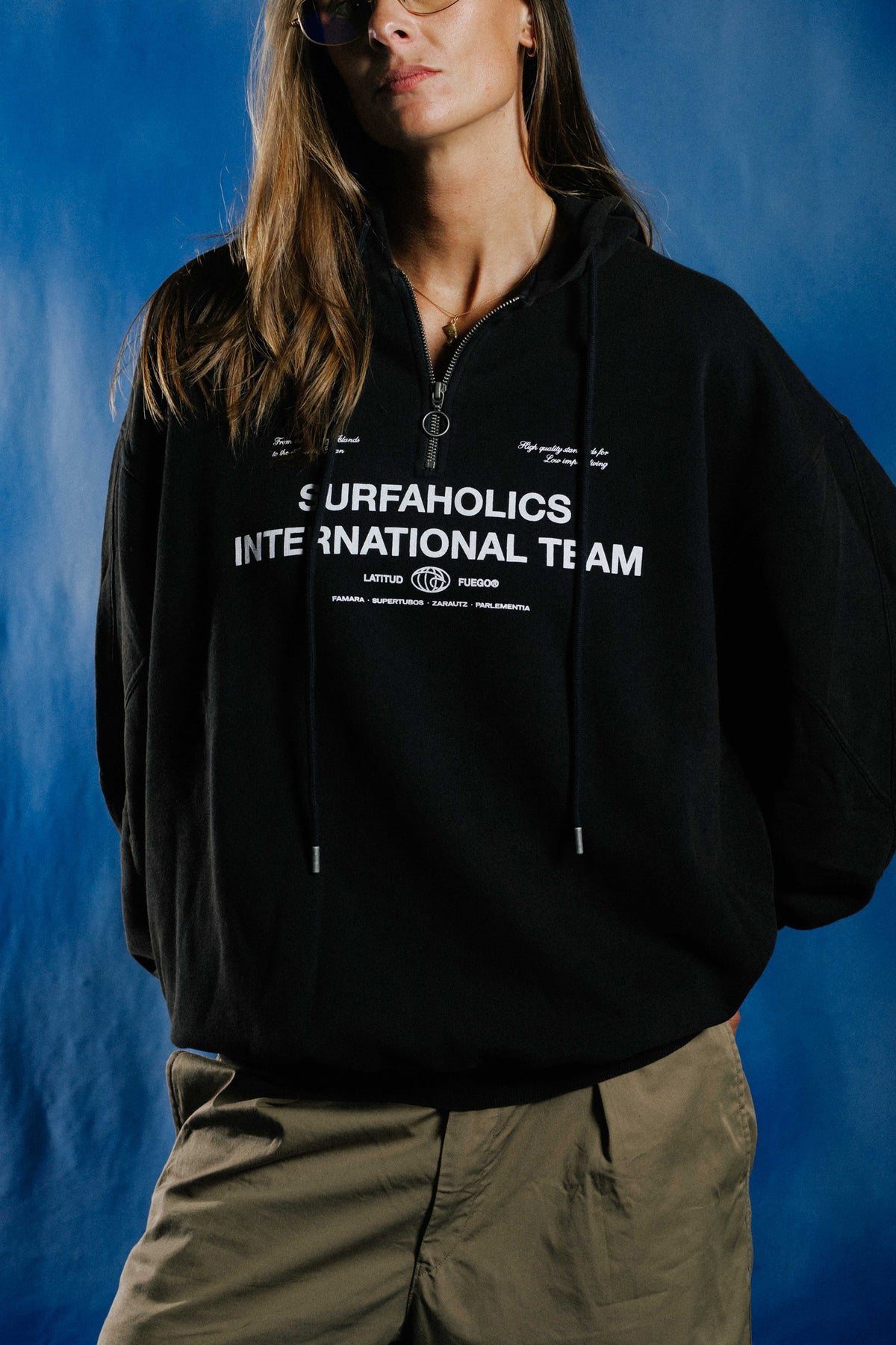 WS Hoodie Zip International · Faded Black