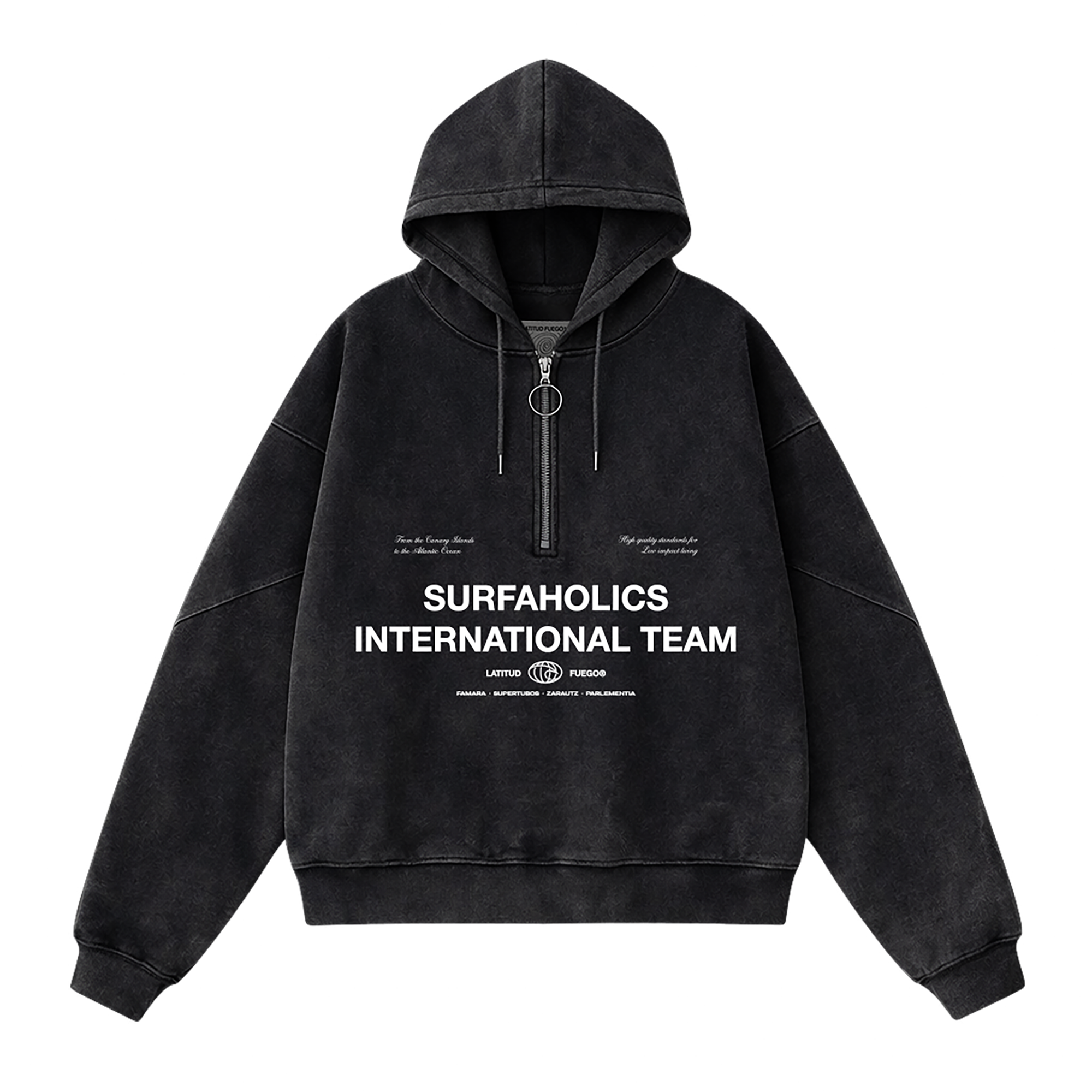 WS Hoodie Zip International · Faded Black